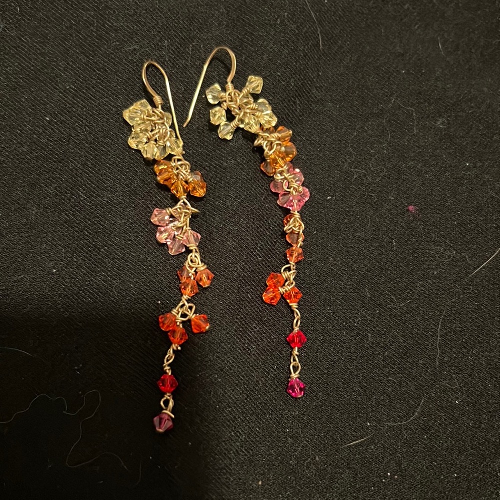 Sarah Briggs gemstone drop earrings